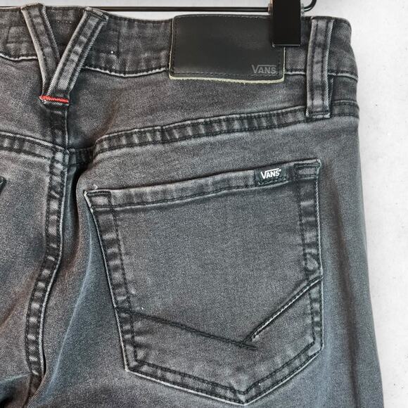 Vans Women's Size 5/27 Low Cut Skinny Distressed Jeans Wash Out Black Stretch - Picture 4 of 6